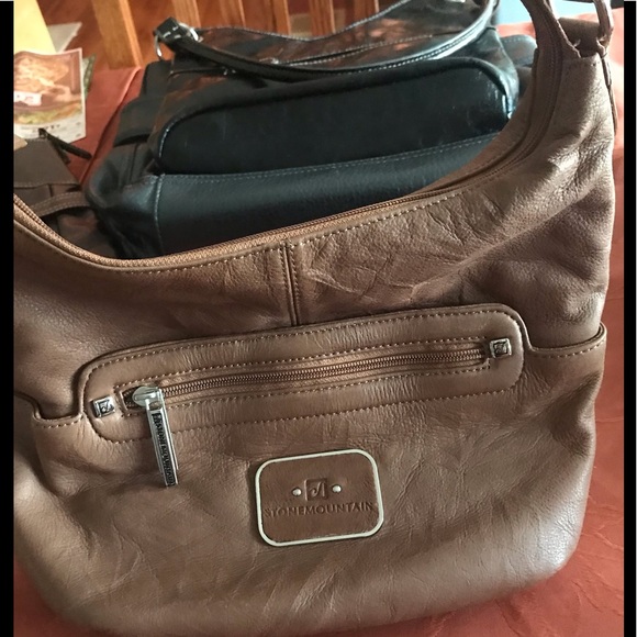 EUC Stone Mountain Handbag. Buttery soft leather. Brown w/silver hardware. - Picture 6 of 7